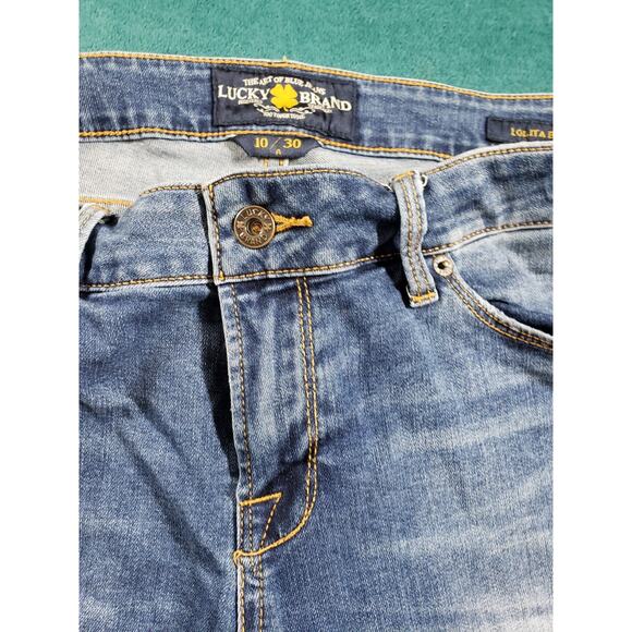 Lucky Brand Jeans Size 10 Womens Blue Stretch Pants Dark Mid Rise Lolita Bootcut - Picture 7 of 14